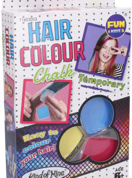 Křídy dětské barevné na vlasy set 3 barvy v krabici
