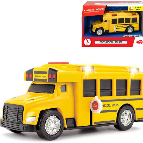 DICKIE Autobus školní žlutý volný chod na baterie Světlo Zvuk