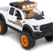 DICKIE Auto Ford Raptor set s přívěsem a bagrem volný chod na baterie Světlo Zvuk