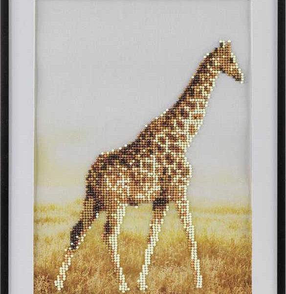 Diamond mozaika žirafa 30x40cm malování s kamínky kreativní set v krabici