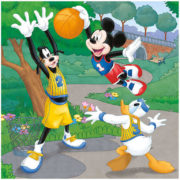 DINO Puzzle 3x55 dílků Mickey a Minnie sportovci 18x18cm skládačka 3v1