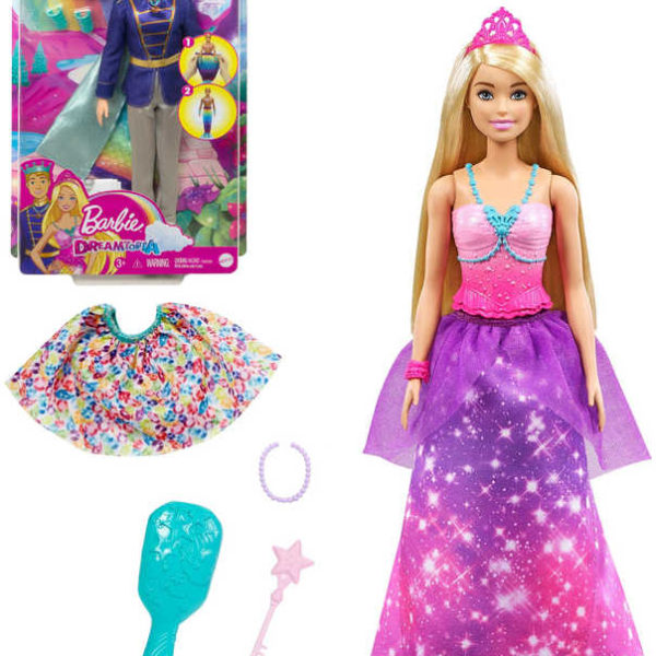 MATTEL BRB Dreamtopia panenka Barbie / panák Ken s transformací 2v1