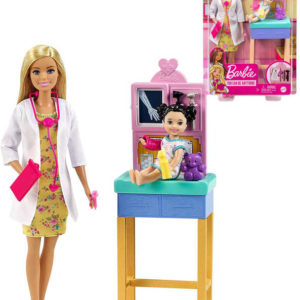 MATTEL BRB Povolání herní set Panenka Barbie doktorka s batoletem a doplňky