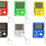 Přívěsek na klíče hra mini Brickgame Tetris na baterie Zvuk 6 barev