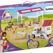 SCHLEICH Mobilní veterina s jízdárnou velký herní set s koníky 39 dílků plast