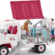 SCHLEICH Mobilní veterina s jízdárnou velký herní set s koníky 39 dílků plast