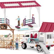 SCHLEICH Mobilní veterina s jízdárnou velký herní set s koníky 39 dílků plast