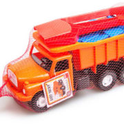 DINO TATRA T148 oranžová 30cm pískový set auto s nástroji a formičkami
