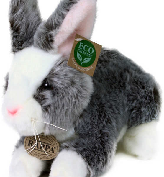 PLYŠ Králík 23cm šedý ležící Eco-Friendly exkluzivní *PLYŠOVÉ HRAČKY*
