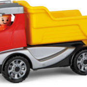 LENA Baby Truckies Stavba set 2 autíčka s figurkami a dopravním značením
