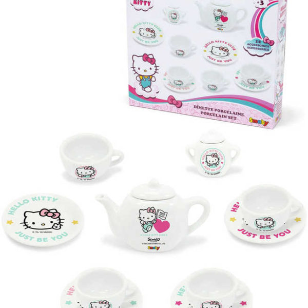 SMOBY Dětský porcelánový servis čajový Hello Kitty 12ks v krabici