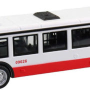 Autobus kovový 16cm zpětný chod český design otevírací dveře