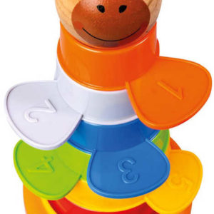 BINO Baby Věž barevná bábovičky stohovací 2v1 pro miminko
