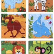 WOODY DŘEVO Kubus Safari obrázkové dětské kostky 4ks *DŘEVĚNÉ HRAČKY*