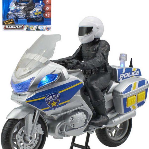 Teamsterz policejní set motocykl s figurkou policisty na baterie Světlo Zvuk