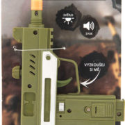 Pistole dětský samopal plastový 17,5cm na baterie Světlo Zvuk 2 barvy