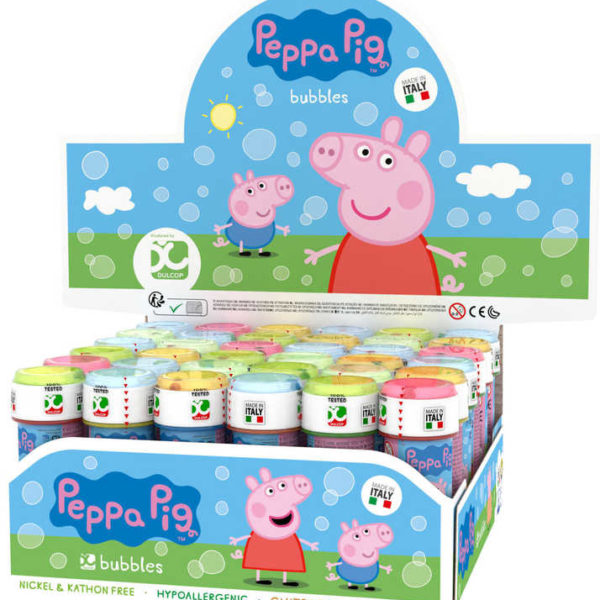 Bublifuk Peppa Pig 60ml dětský bublifukovač s hrou ve víčku