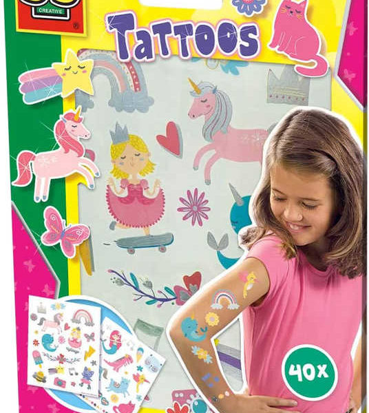 SES CREATIVE Tetování dětské smývatelné pro dívky 40 tetovaček