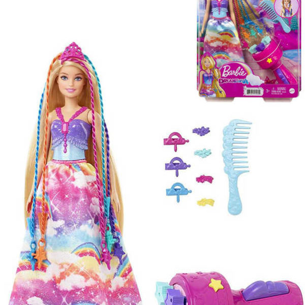 MATTEL BRB Panenka Barbie princezna s barevnými vlasy s nástrojem a doplňky