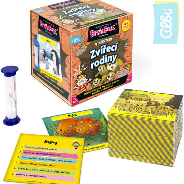 ALBI BRAINBOX HRA V Kostce! Zvířecí rodiny *SPOLEČENSKÉ HRY*