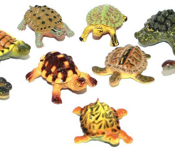 Želvy barevné 5cm set 9ks zvířátka figurky různé druhy v sáčku plast