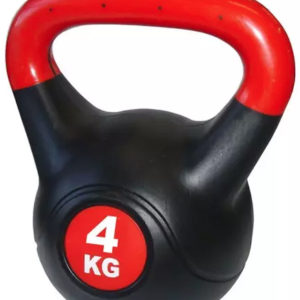 ACRA Činka kettlebell s cementovou náplní 4 kg černo-červená