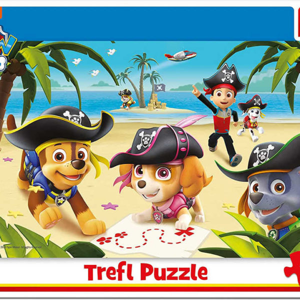 TREFL Puzzle deskové Tlapková Patrola piráti 33x23cm skládačka v rámečku 15 dílků