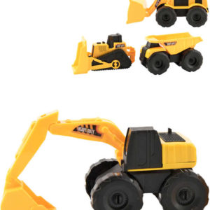 Auto pracovní žluté 12-14cm stroj stavební 5 druhů plast