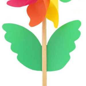 Větrník duhový květina 15x38cm dřevěná tyčka plastová růžice