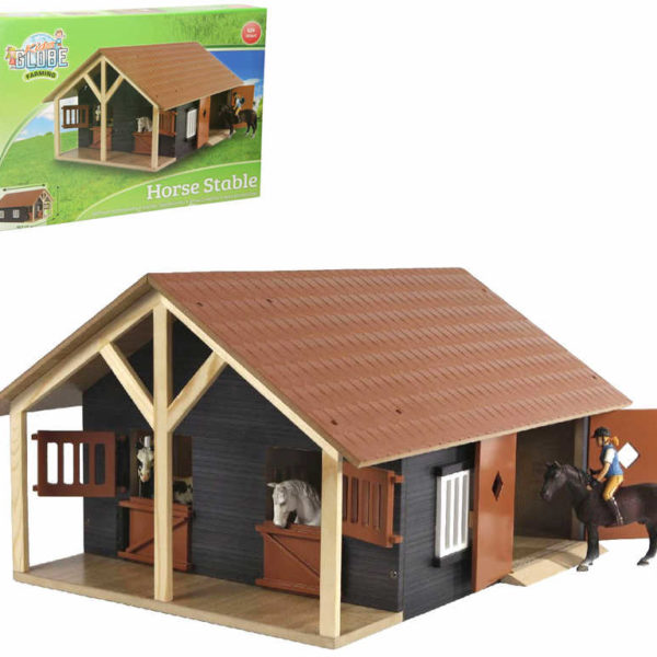 DŘEVO Stáj pro koně se 2 boxy 1:24 malý farmář *DŘEVĚNÉ HRAČKY*