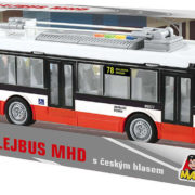 Trolejbus MHD český na setrvačník hlásí stanice na baterie Světlo Zvuk CZ