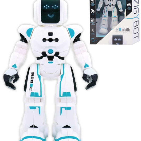 Zigybot Robbie 27cm interaktivní robot IR ovládání pohybem ruky na baterie Zvuk Zigybot Robbie 27cm interaktivní robot IR ovládání pohybem ruky na baterie Zvuk