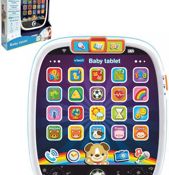 Vtech Baby tablet interaktivní naučný na baterie Světlo Zvuk CZ plast