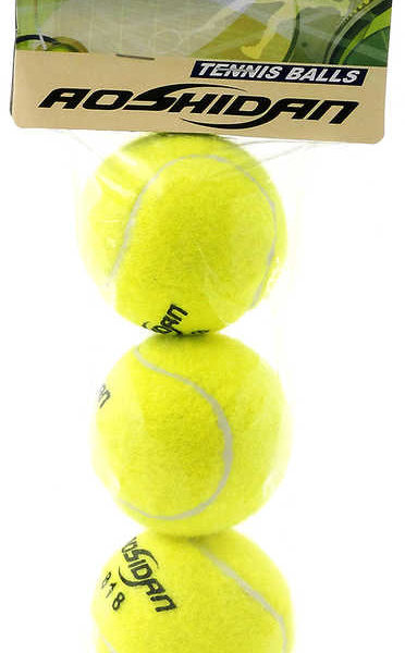 Sada míčků na tenis set 3ks balonky žluté v sáčku