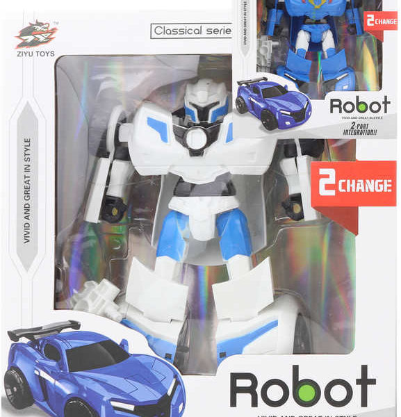 Robot sportovní auto s transformací 2v1 transrobot 15cm plast 2 barvy