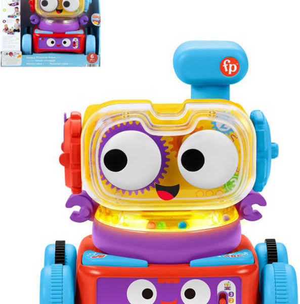 FISHER PRICE Baby Robot mluvící s aktivitami 4v1 na baterie Světlo Zvuk