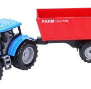 Traktor na setrvačník set s vlečkou 42cm v krabici plast