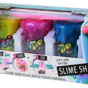 Slime Play výroba slizu kreativní set 3 kelímky se třpytkami a dino figurkou