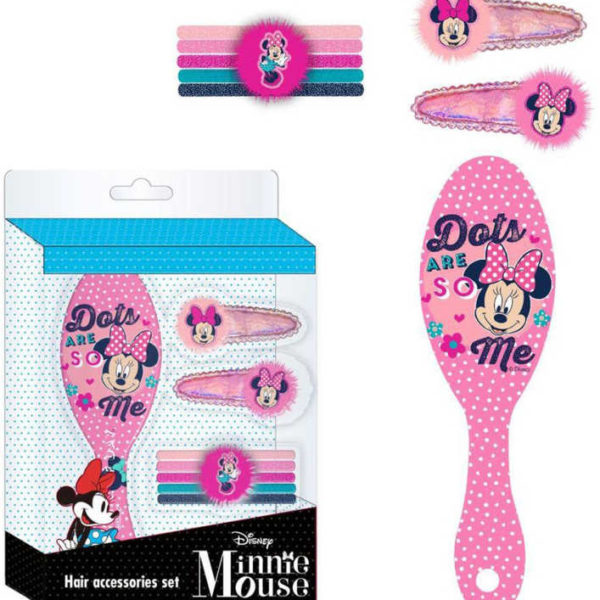 Set česací Disney Minnie Mouse hřeben se sponkami a gumičkami do vlasů