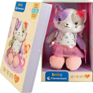 CLEMENTONI PLYŠ Baby můj první kočička 28cm v dárkové krabici pro miminko