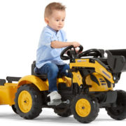 FALK Set baby traktor Komatsu šlapací čelní nakladač s přívěsem s klaksonem