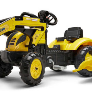 FALK Set baby traktor Komatsu šlapací čelní nakladač s přívěsem s klaksonem