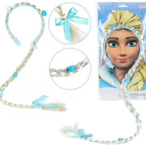 KARNEVAL Čelenka s copem 90cm zimní princezna *KARNEVALOVÝ DOPLNĚK*