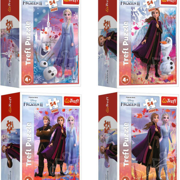 TREFL PUZZLE Frozen 2 (Ledové Království) mini 20x13cm 54 dílků 4 druhy