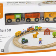 DŘEVO Vláčkodráha set koleje s vláčkem a doplňky 19 dílků *DŘEVĚNÉ HRAČKY*