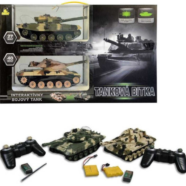 RC Tank 27cm 2ks s pojízdnými pásy na vysílačku na baterie Zvuk