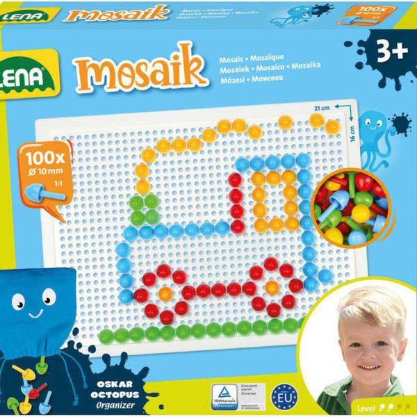 LENA Mozaika barevná klobouček hladký 1cm 100ks v krabici