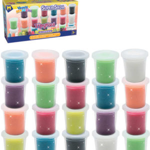 MAC TOYS Modelína veselá třpytivá barevná sada 20 kelímků 1700g v krabici