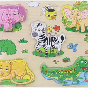 DŘEVO Puzzle vkládačka zvířátka safari na desce *DŘEVĚNÉ HRAČKY*