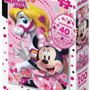 DINO Puzzle 200 dílků Disney Minnie Mouse 33x47cm skládačka s diamanty